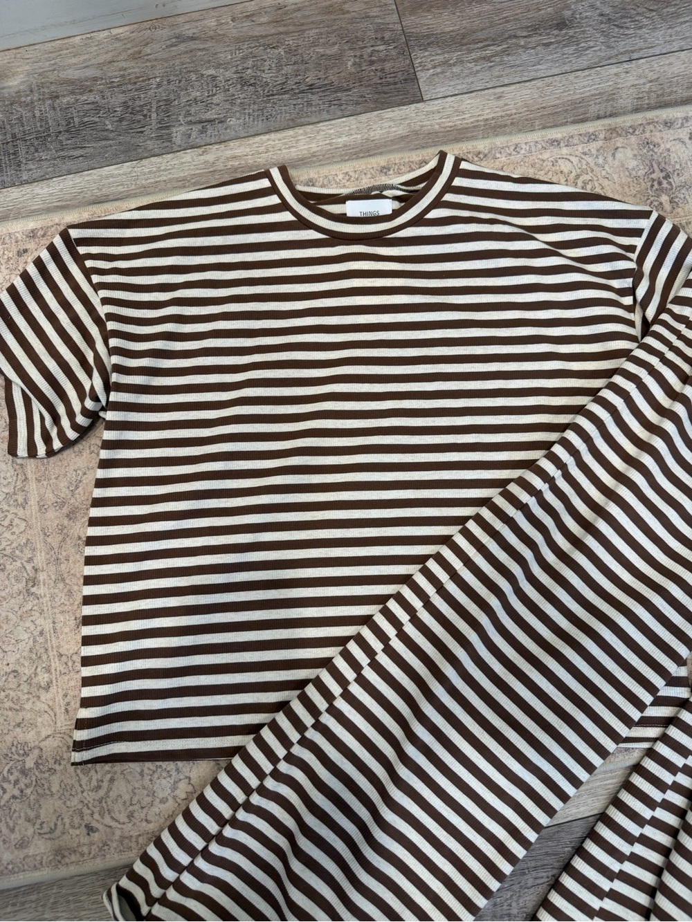 Henly & Co. Brown and Cream Striped Women's Set - Picture 5 of 6